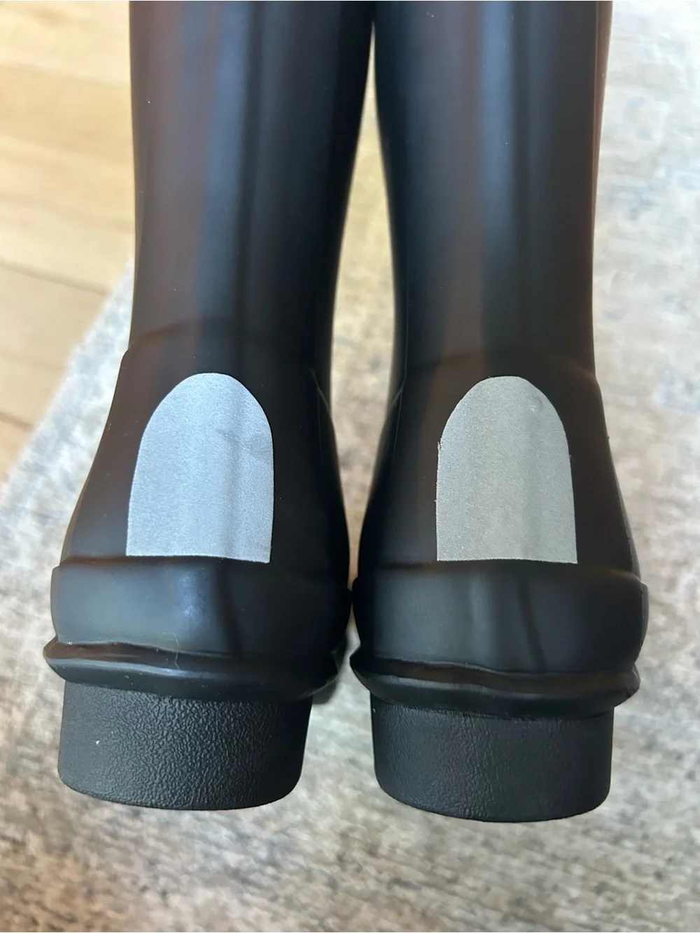 Hunter Matte Black Tall Rain Boots with Red Logo Trim